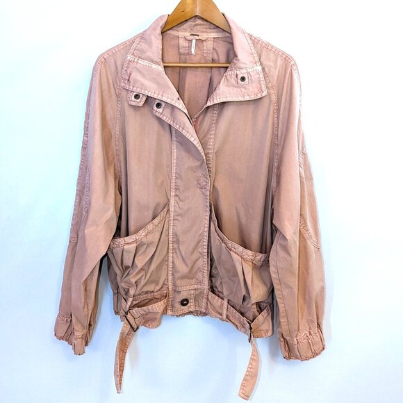 Free People | Oversized Parachute Utility Military Style Jacket | Size Medium - Picture 6 of 16